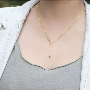 Cadena de Oro Real de 18K Xinfly, Cadena de Clavícula Chopin Sólida de Oro Au750, Venta al por Mayor, Nuevo Diseño, Cadenas Finas - Product Image 3