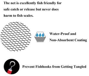 Topind Foldable मत्स्य पालन लैंडिंग शुद्ध बंधनेवाला दूरबीन एल्यूमीनियम पोल के साथ संभाल, टिकाऊ रबर कोटिंग के साथ जाल - Product Image 5