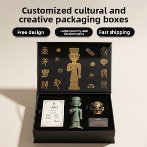 Caja de regalo con retrato de Dalí en bronce, caja de embalaje personalizada para mercancía, caja de regalo personalizada para especiales artículos culturales de museo. - Product Image 1
