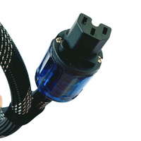 Câble d'alimentation audiophile haut de gamme - Câble blindé en PVC noir tressé avec prise Schuko vers IEC C13 pour amplificateur et équipement Hi-Fi