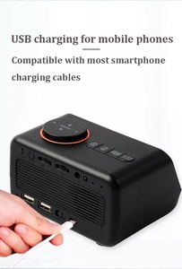 Loa không dây stereo bass nặng kỹ thuật số LED hiển thị đồng hồ báo thức TF/FM Đài phát thanh rảnh tay cuộc gọi âm nhạc cột Máy nghe nhạc - Product Image 5