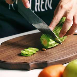 Planche à découper en <span class=keywords><strong>bois</strong></span> de noyer <span class=keywords><strong>noir</strong></span>, personnalisée en usine, style vintage, pour steak, pain, desserts, cadeau, pique-nique, fête - Product Image 5