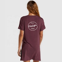 Personnalisé décontracté été pas cher en plein air femmes t-shirt club dames robe unie couleur nuit porter des robes amples de grande taille
