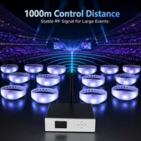 Pulsera LED con Logotipo Personalizado, Controlada por DMX, Programable, RGB Intermitente, Silicona Ecológica, Alcance de 300m, Decoración para Conciertos y Estadios