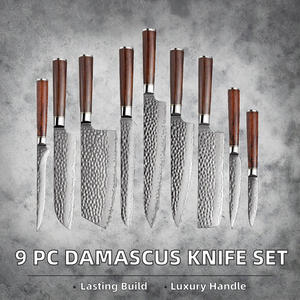 Thewizcrafts 9-Piece New Design 256-Layer Damascus VG 10 Steel Eco-Friendly Vintage Kitchen <b>Knife</b> Set High-Polish Finish Premium - Product Image 2