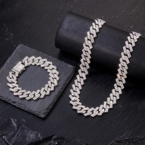 Cadena de eslabones cubanos para hombre, collar cubano de Miami, cadena de oro y plata de 18 quilates, <span class=keywords><strong>cadenas</strong></span> de corte de diamante para hombres y mujeres, joyería de Hip Hop helada de 15mm - Product Image 3