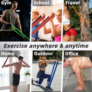 Bandes de résistance Rh, bandes d'exercice en TPE, résistance moyenne, colorées, pour le fitness, le stretching, la mise en forme et les entraînements sportifs - Product Image 4