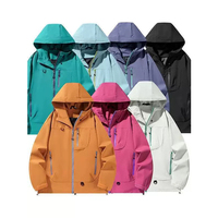 Veste imperméable coupe-vent unisexe en gros, veste de randonnée en plein air à capuche pour hommes, veste de montagne, veste de pluie, OEM personnalisé