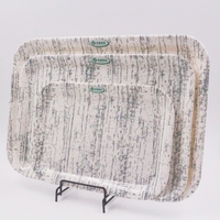 Plateau de service rectangulaire classique en mélamine écologique pour barbecue, buffet, restaurant, hôtel, fête, durable, passe au lave-vaisselle, sans BPA