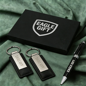 Lot de 2 porte-clés et 1 stylo en acier inoxydable personnalisés pour événements d'entreprise - Product Image 4