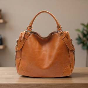 Sac à main décontracté pour femme en cuir véritable imperméable, léger et durable, avec bandoulière amovible et fermeture éclair – BS International - Product Image 2