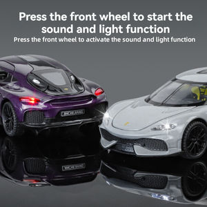 다이캐스트 1:32 합금 모델 KNG Ge 미니 소리와 빛 풀백 도어 오픈 메탈 자동차 모델 전시 컬렉션 미니 장난감 - Product Image 2