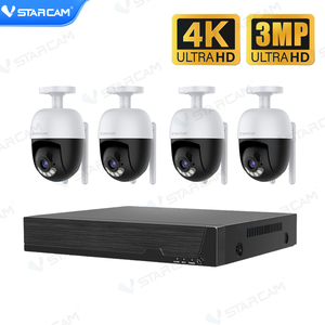 ระบบกล้องวงจรปิดไร้สาย <span class=keywords><strong>Vstarcam</strong></span> N8-4 4CH 3MP พร้อมกล้องโดม 4 ตัว รองรับเสียงสองทาง ระบบมองเห็นกลางคืนแบบ Dual-Light CMOS  H.265 4K - Product Image 1