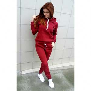 2020 recién llegados mujeres grueso forro polar térmico Canadá sudaderas trajes 2 piezas conjuntos deportes Jogger Francia chándales - Product Image 3