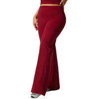 Pantalon de sport et de yoga taille haute amincissant ample en Spandex/Nylon pour femme, style décontracté et polyvalent, grandes tailles européennes et américaines