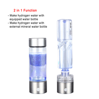 Bouteille Ioniseur Portable à Hydrogène en Gros, Rechargeable par USB, Écologique, en Acier Inoxydable et Verre, 420 ml, pour Boisson Directe