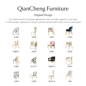 QIANCHENG Forniture Cinesi: Sedia <span class=keywords><strong>in</strong></span> Pelle <span class=keywords><strong>per</strong></span> Soggiorno, Arredamento di Lusso Unico, Sedia da Pranzo con Gambe <span class=keywords><strong>in</strong></span> <span class=keywords><strong>Metallo</strong></span> Verniciato - Product Image 6