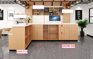 การออกแบบเคาน์เตอร์ชานมเฟอร์นิเจอร์ร้านอาหารแบบกำหนดเองที่ทันสมัยสำหรับร้านกาแฟและการออกแบบห้องครัวห้องอาหาร - Product Image 2