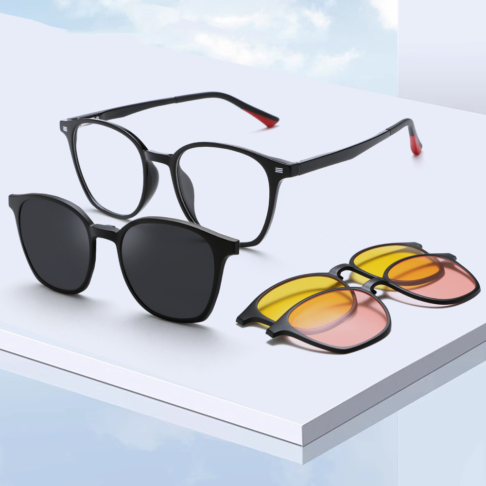 New Magnetic Clip on Glasses Frame Men Optical Prescription Frame