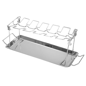 Soporte Plegable de Acero Inoxidable para Asar con 14 Ranuras para Piernas de Pollo, para Ahumador, Parrilla, Horno, Parrilla de Carbón - Accesorios para Barbacoa - Product Image 2