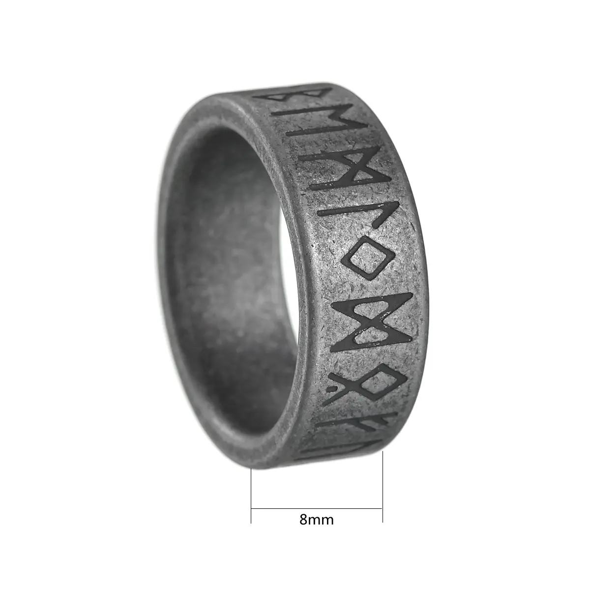 Anillo De Acero Inoxidable Hot Selling Bague rétro en argent ancien en acier inoxydable pour hommes Bague de bijoux Viking nordique en acier titane