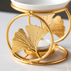 Nouvelle Lampe à Bougie Créative en Céramique Dorée Écologique <span class=keywords><strong>pour</strong></span> la Maison, Brûleur d'Encens et d'Huiles Essentielles d'Aromathérapie, Support <span class=keywords><strong>pour</strong></span> Diffuseur de Parfum de Thé - Product Image 2