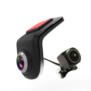 Venta caliente Stream media doble grabadora FHD 1080p vehículo DVR ADAS Asistente de conducción caja negra cámara de salpicadero cámara trasera 720P