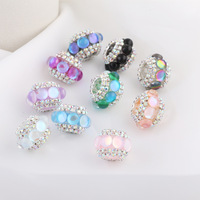 Perles fantaisie en strass de 20 mm pour stylo, perles rondes en argile polymère de luxe en cristal pour la fabrication de stylos