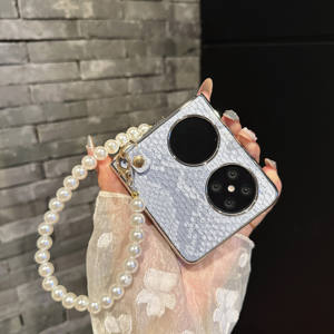 Nuevos diseños Patrón de serpiente Funda para teléfono móvil con correa de cadena de perlas para <span class=keywords><strong>Huawei</strong></span> <span class=keywords><strong>P50</strong></span> <span class=keywords><strong>Pocket</strong></span> S para Samsung Z Flip 4 5 6 W24 - Product Image 6