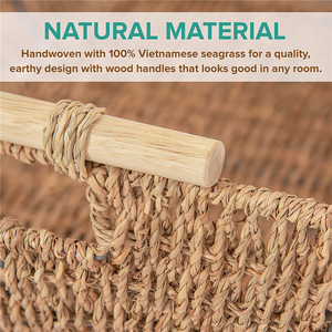 Thấp MOQ Tay Dệt Nước Lục Bình Thùng Lưu Trữ Giặt Giỏ <span class=keywords><strong>Wicker</strong></span> Giỏ Với Xử Lý - Product Image 4