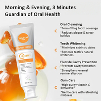 Dentifrice de blanchiment des dents à la vitamine C citron personnalisé privé pour une haleine fraîche nettoyage buccal et soin doux des gencives dentifrice au fluorure