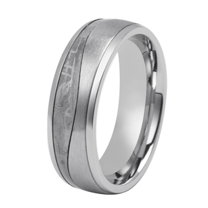 Anelli Nuziali in Titanio Antiossidante con Vero Meteorite, Stile <span class=keywords><strong>Re</strong></span> e Regina per Coppie - Product Image 2