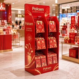 Présentoir à snacks en carton ondulé à niveaux intégré, avec impression personnalisée complète, pour l'aménagement de stock de produits alimentaires saisonniers en épicerie - Product Image 2