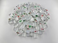 Mahjong américain de luxe en perles, 160 tuiles gravées en acrylique, thème chalet blanc nacré, Mahjong américain personnalisé