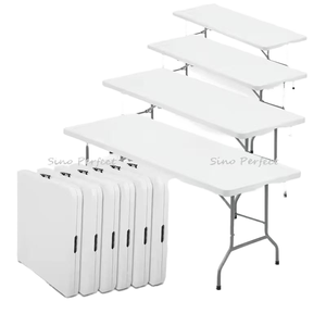 Table pliante d'extérieur portable personnalisée <span class=keywords><strong>de</strong></span> 6,8 pieds, en plastique blanc, design moderne pour événements et fêtes - Product Image 1