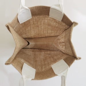 Borse in juta personalizzate eco-friendly stile pieghevole Logo personalizzato in tela naturale riutilizzabile spiaggia Shopping all'ingrosso simpatybag regali - Product Image 6