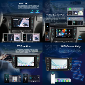 Radio para Auto Android de 7'' Podofo para Mercedes-Benz Clase E W211 Clase CLS W219, 2+64, Carplay/Android Auto Inalámbrico, GPS/WiFi - Product Image 2