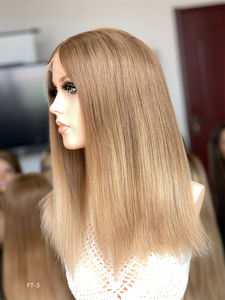 Cabello virgen liso superventas para color, peluca kosher judía, Top de encaje HD con nudo blanqueador, rubia, longitud larga - Product Image 5