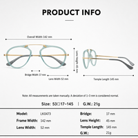 Lunettes optiques vintage en acétate et titane de qualité supérieure, monture pleine légère et unisexe pour adultes, avec pont supérieur géométrique arrondi