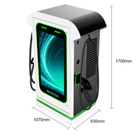 Borne de recharge pour véhicules électriques 80 kW avec écran publicitaire 43 pouces, support au sol, IP54, double connecteur, pour usage commercial