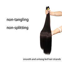 Extensions de cheveux naturels synthétiques longs et lisses en fibres organiques de protéines Yaki soyeuses de 24 pouces avec closure frontale
