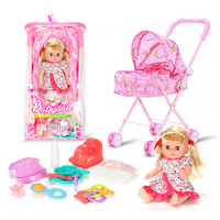 Poupée Bébé Reborn en Silicone de 14 Pouces avec 12 Sons, Biberon et Pipi, Accessoires de Poussette, Jouets de Jeu d'Imitation pour Enfants Filles