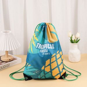 Digital Color Printing Logo Cloth Waterproof Marathon Event Polyester Fabric Heat Transfer Printed <b>Drawstring</b> <b>Backpack</b> - Product Image 3