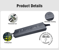 Adaptateur d'alimentation LED en aluminium étanche à la poussière et à l'eau IP68 200W à sortie unique AC110-264V 12V/24V pour usage industriel