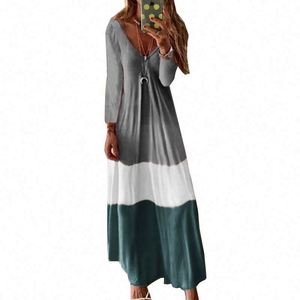 Abito lungo Maxi con stampa Sexy Casual per giovani donne - Product Image 3