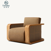 Chaise longue de jardin en teck de luxe moderne, résistante aux intempéries, avec coussins