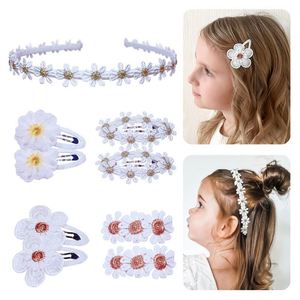 Diadema con Clip para Niñas, Estilo Dulce, con Margaritas Bordadas, Pasador de Pelo de Encaje, Accesorios para el Cabello de Princesa, Regalo, Marca LX - Product Image 2