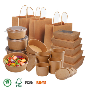 Sinh thái thân thiện lấy đi thực phẩm hộp dùng một lần Kraft đưa ra giấy ăn trưa hộp Takeaway <span class=keywords><strong>container</strong></span> thực phẩm - Product Image 2