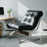 Fauteuil lounge moderne Barcelona, structure en acier inoxydable, fauteuil inclinable de loisirs pour salon, hall d'hôtel, décoration intérieure