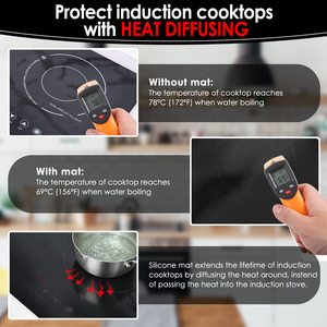 Tapis de protection anti-rayures en silicone classique pour plaque de cuisson à induction, résistant à la chaleur et écologique - Product Image 3